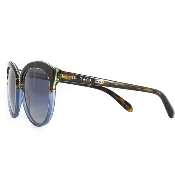 Tiffany Company Sunglasses TF4146 Round Blue tint lense Havanah